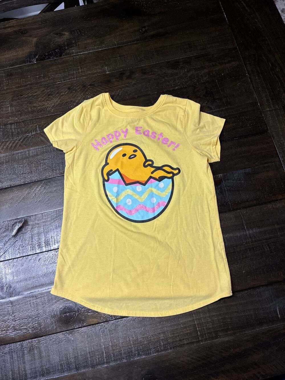 Jumping Beans Gudetama Happy Easter T-Shirt Size 10 Yellow